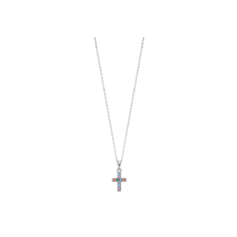 Lotus Silver Collier Femme Argent Pendentif Croix Et Oxydes De Couleur LP3450-1/1