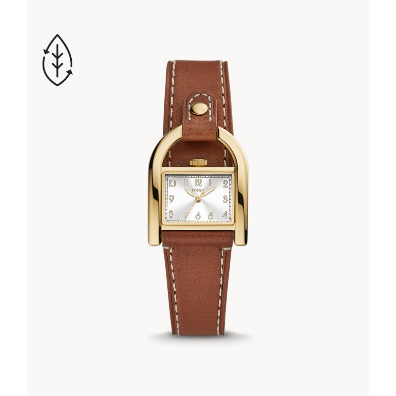 Fossil Harwell Montre Femme Acier Doré Cuir Marron ES5264