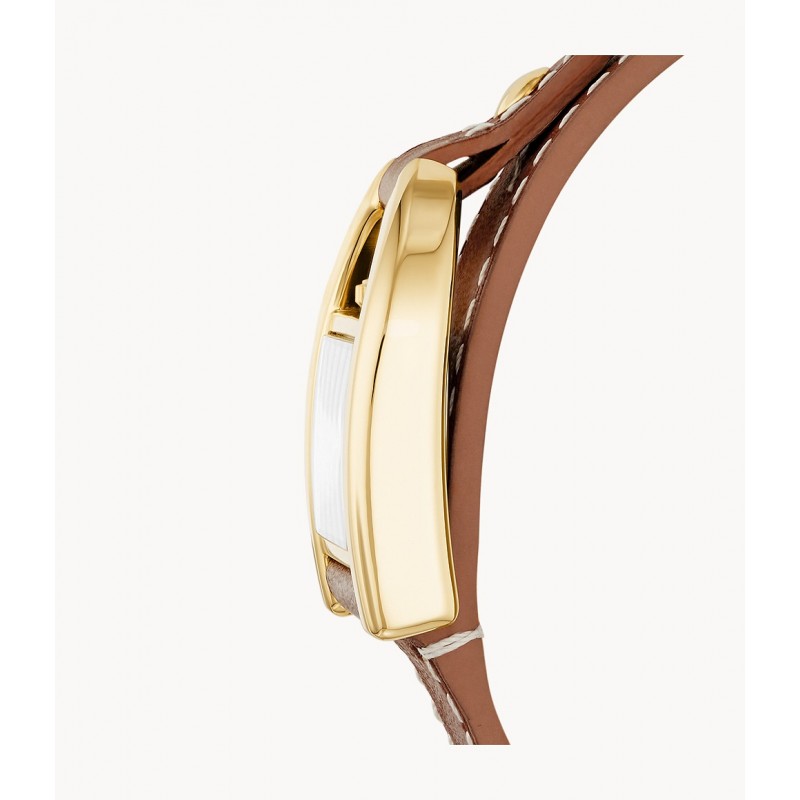 Montre Femme Dani Danicci 4081 - Boîtier Acier, Cadran Floral, Bracelet Cuir Blanc