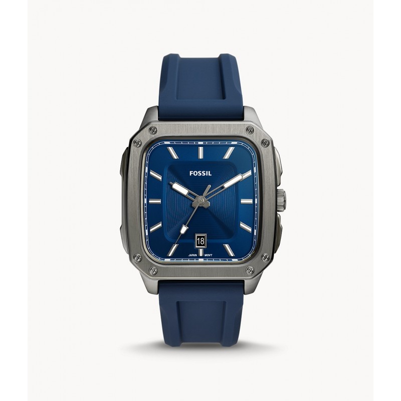 Fossil Inscription Montre Homme Acier Gris Silicone Bleu FS5979 Fossil Inscription Montre Homme Acier Gris Silicone Bleu FS5979