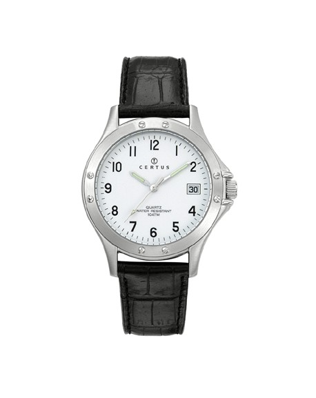 Certus Montre Homme Acier Cuir Noir 610434