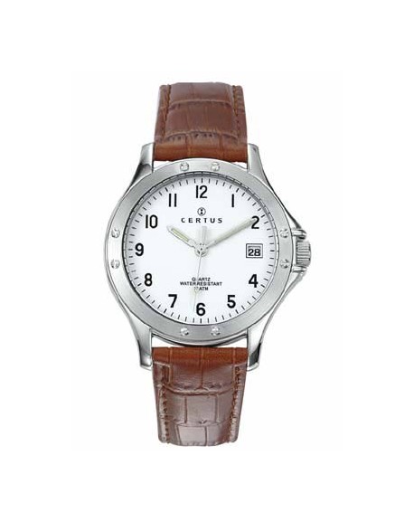 Certus Montre Homme Acier Cuir Marron 610521