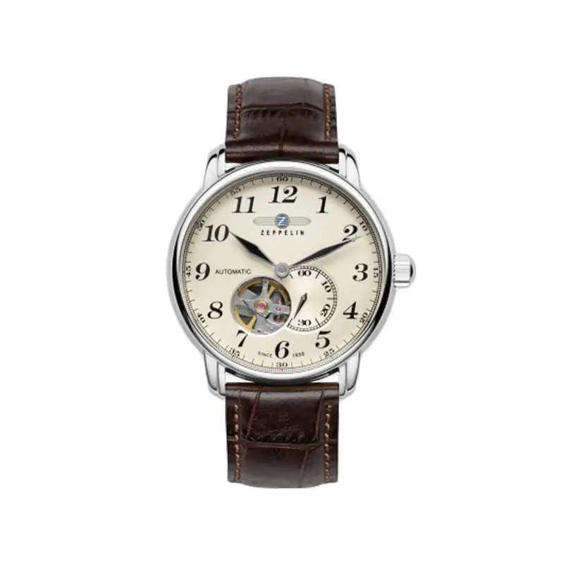 Zeppelin LZ 127 Montre Homme Acier Automatic Cuir Marron 7666-5 Zeppelin LZ 127 Montre Homme Acier Automatic Cuir Marron 7666-5