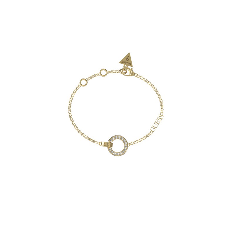 Guess Circle Lights Bracelet Acier Doré JUBB03162JWYGS Guess Circle Lights Bracelet Acier Doré JUBB03162JWYGS