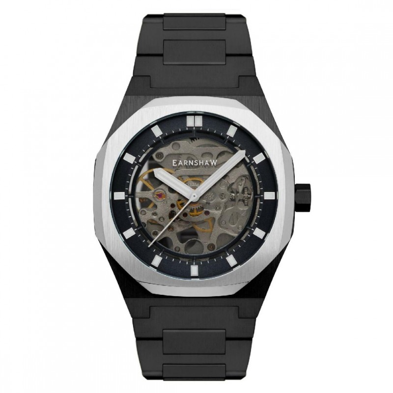 Earnshaw Montre Homme Automatique Acier Noir Cadran Noir - ES-8142-66 Earnshaw Montre Homme Automatique Acier Noir Cadran Noir - ES-8142-66
