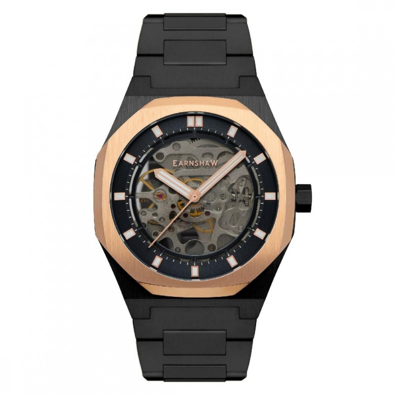 Earnshaw Montre Homme Automatique Acier Noir Cadran Noir ES-8142-77 Earnshaw Montre Homme Automatique Acier Noir Cadran Noir ES-8142-77