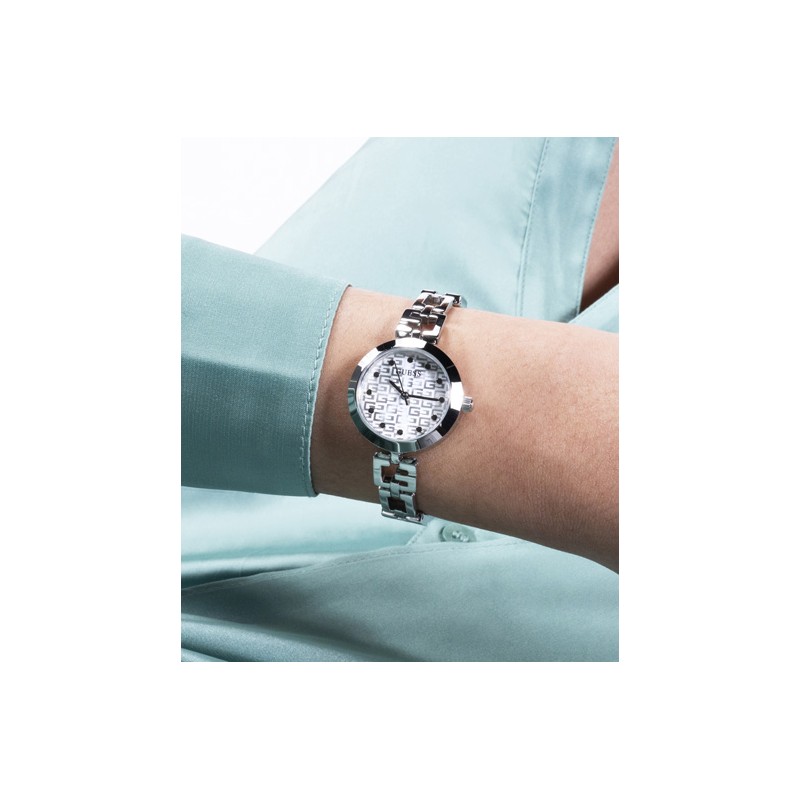 Montre GUESS Pour Femme G-Link Acier Argenté - Modèle U0221L1, Neuf Avec étiquettes
