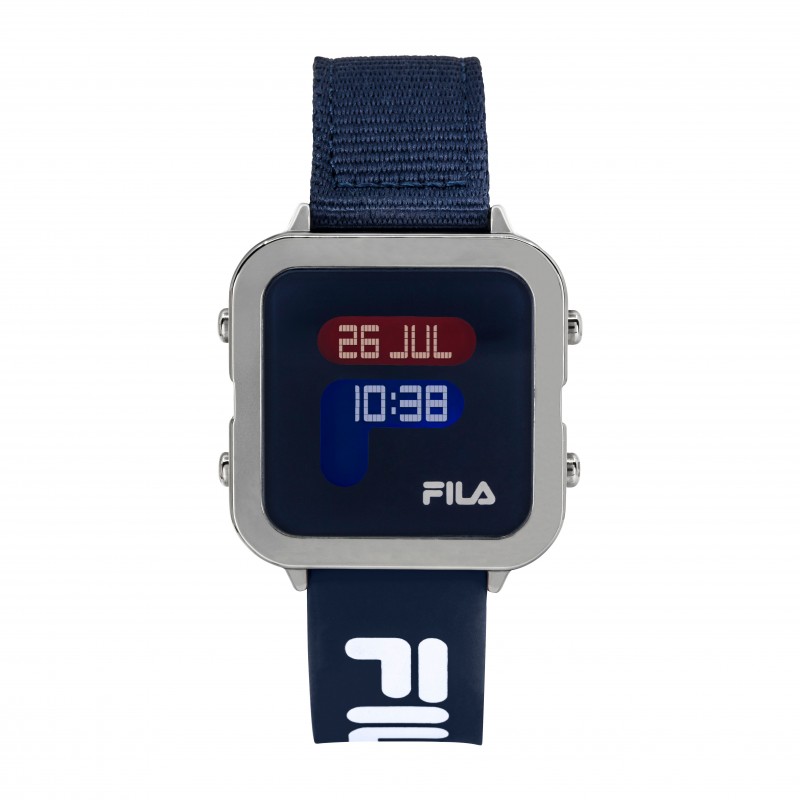 Fila Montre Mixte Digital Silicone Bleu Et Nylon Bleu 38-6088-102 Fila Montre Mixte Digital Silicone Bleu Et Nylon Bleu 38-6088-102