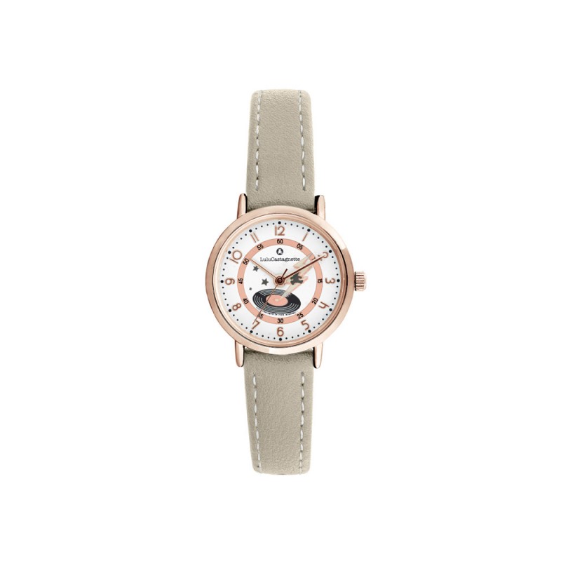 Lulu Castagnette Rock Star Montre Fille Cuir Gris 38982 Lulu Castagnette Rock Star Montre Fille Cuir Gris 38982