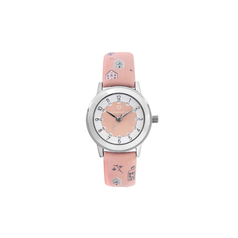 Lulu Castagnette Home Sweet Home Montre Fille Cuir Rose 38955 Lulu Castagnette Home Sweet Home Montre Fille Cuir Rose 38955