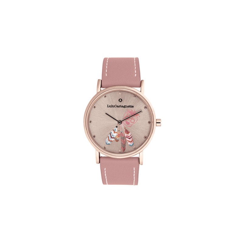 Lulu Castagnette Nina Montre Fille Cuir Rose 38943 Lulu Castagnette Nina Montre Fille Cuir Rose 38943