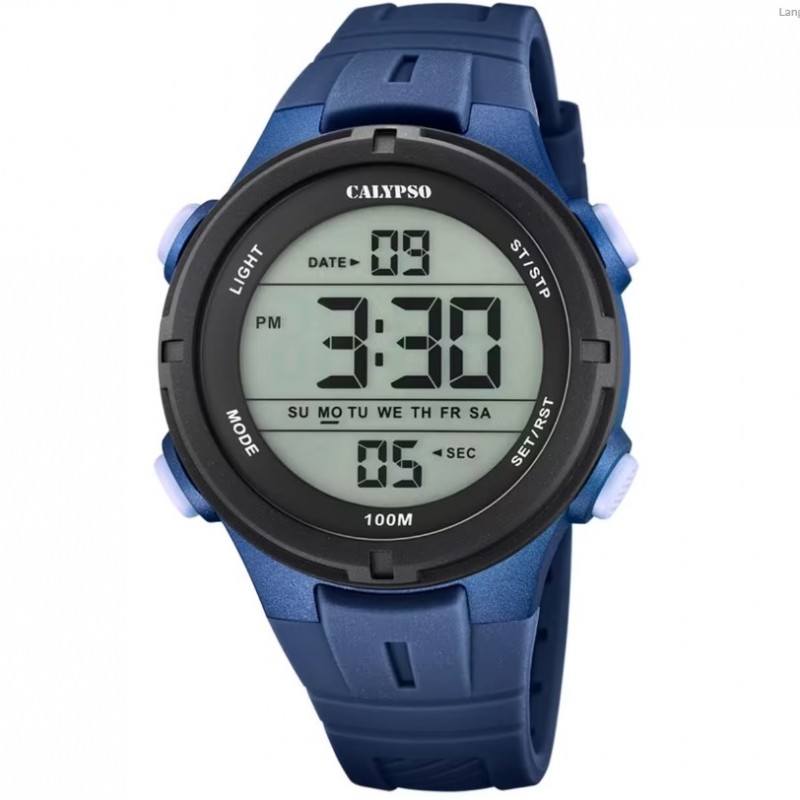 Calypso Montre Homme Digital Chrono Silicone Bleu K5837/3 Calypso Montre Homme Digital Chrono Silicone Bleu K5837/3