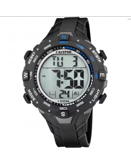 Calypso Montre Homme Digital Chrono Silicone Noir K5765 3