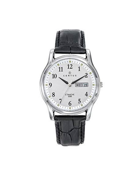 Certus Montre Homme Acier Cuir Noir 611193