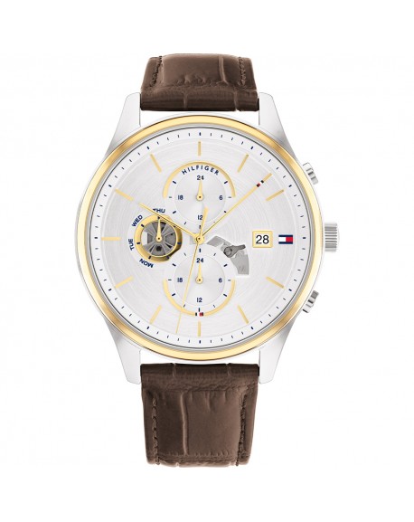 Tommy Hilfiger Weston Montre Homme Multifonction Acier Cuir Marron 1710501