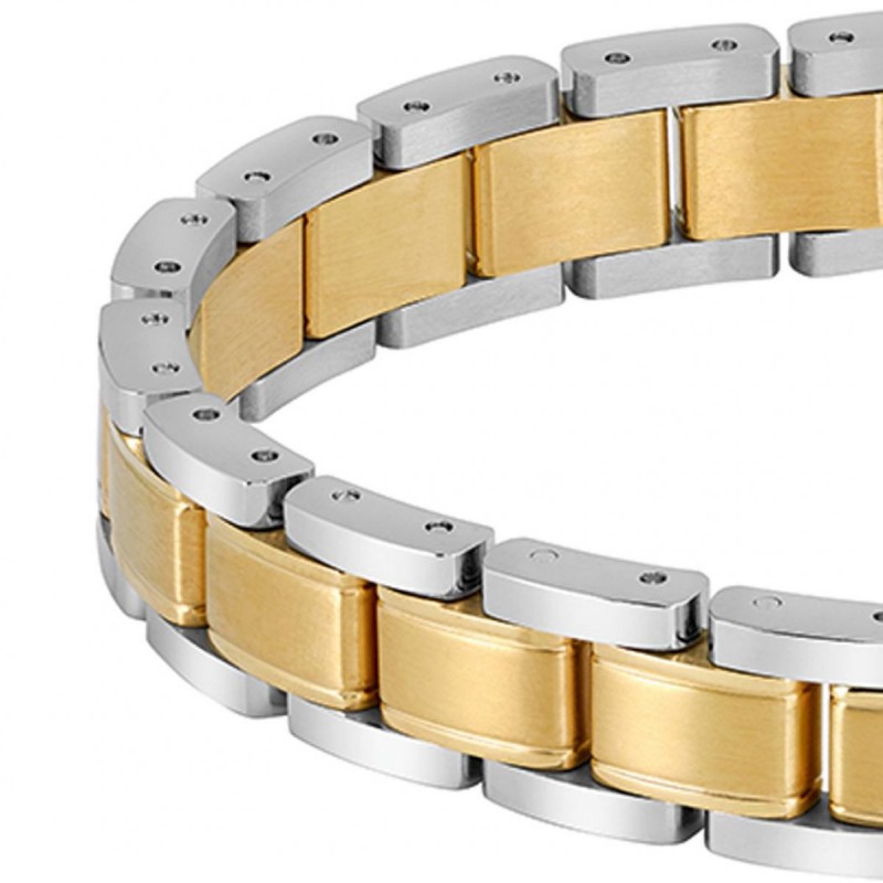 Bracelet Montre Homme Bicolore Or/Acier – Largeur 18mm, Longueur 7 1/4