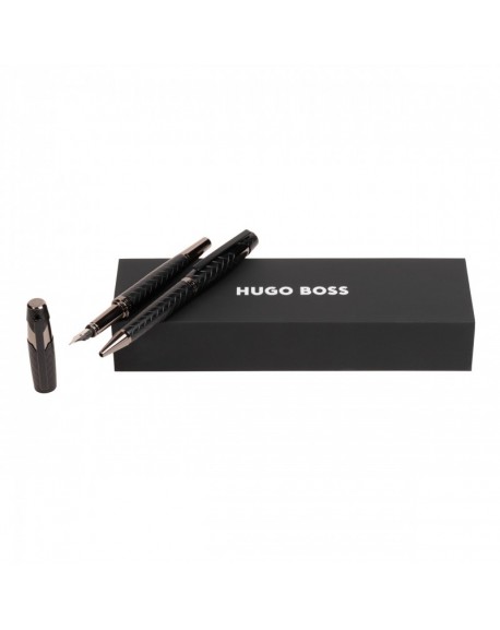 Hugo Boss Parure Chevron Black (stylo bille & stylo plume) HPBP252A
