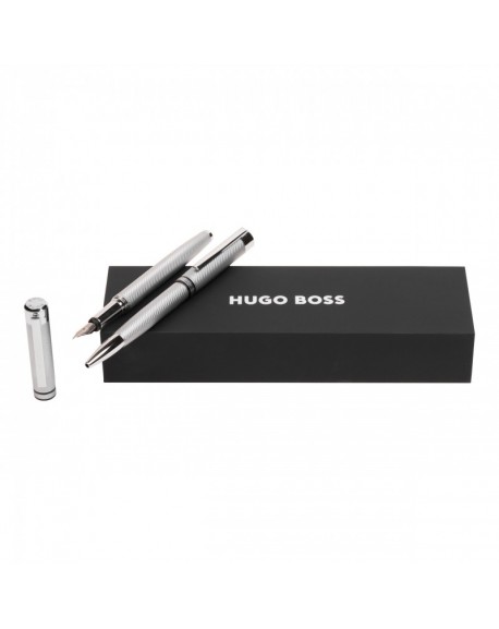 Hugo Boss Parure Filament Chrome (stylo bille & stylo plume) HPBP265B