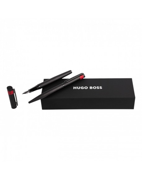 Hugo Boss Parure Loop Diamond Black (stylo bille & stylo plume) HPBP367A