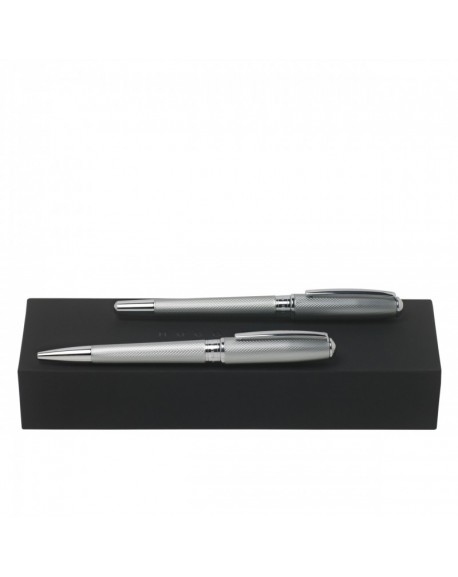 Hugo Boss Parure Essential Matte Chrome (stylo bille & stylo plume) HPBP744B