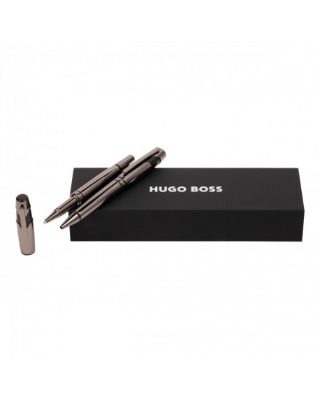 Hugo Boss Parure Chevron Gun (stylo bille & stylo roller) HPBR252D