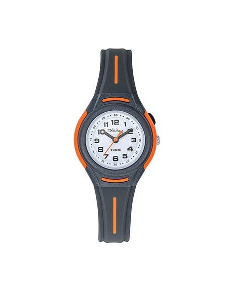 Tekday Montre Junior Silicone Gris Et Orange 654829