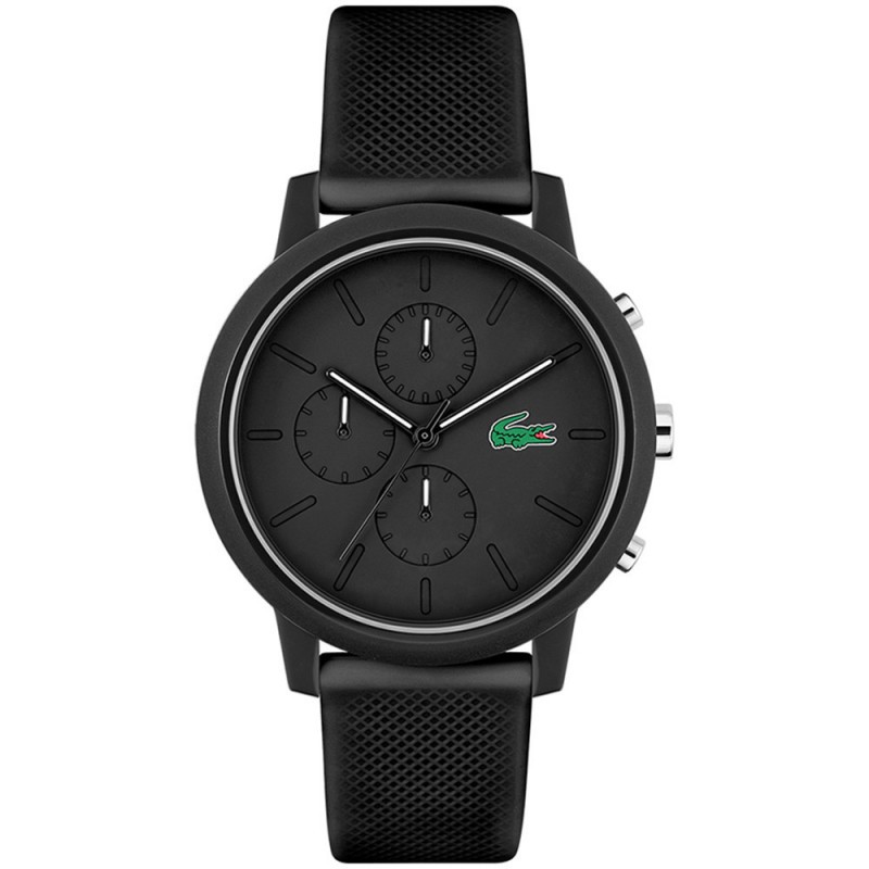 Lacoste 12.12 Montre Chrono Homme Silicone Noir 2011243