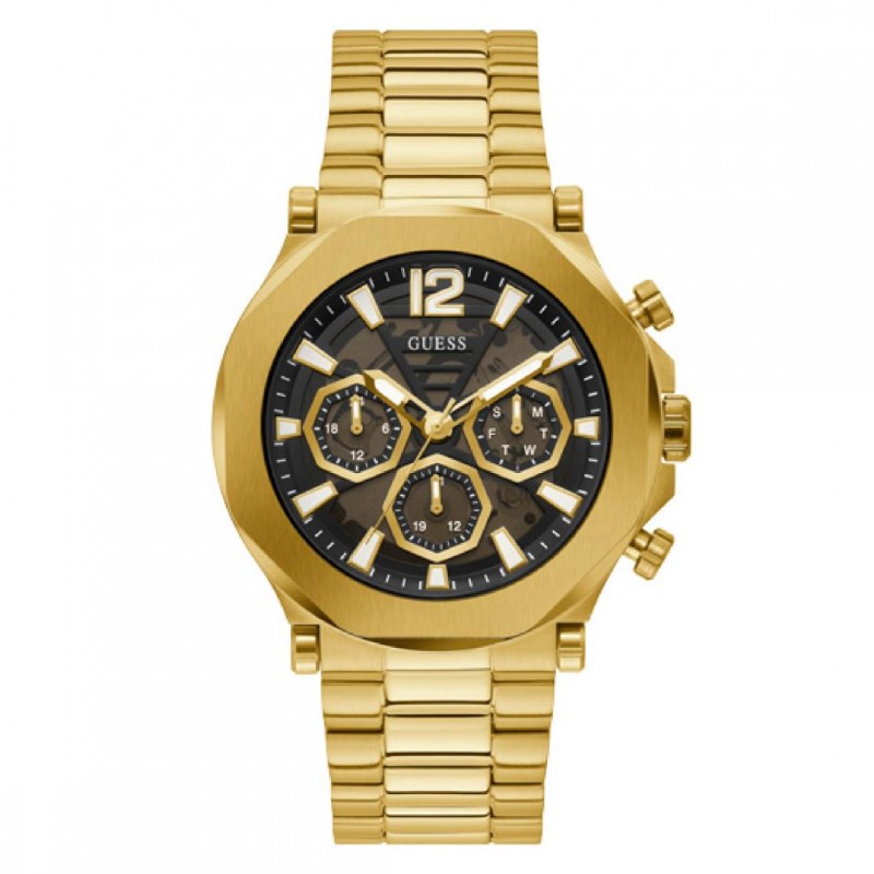 Guess Edge Montre Homme Multifonction Acier Doré GW0539G2 Guess Edge Montre Homme Multifonction Acier Doré GW0539G2