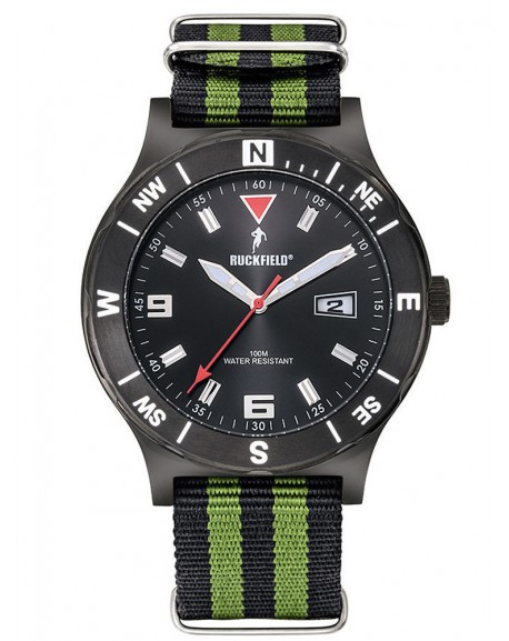 Ruckfield Montre Homme Acier Noir Nato Vert Et Noir 685140