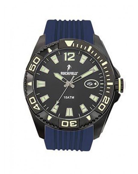 Ruckfield Montre Homme Acier Noir Silicone Bleu 685151