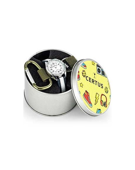 Certus Coffret Montre Junior Cuir Synthétique Noir Et Blanc 647021