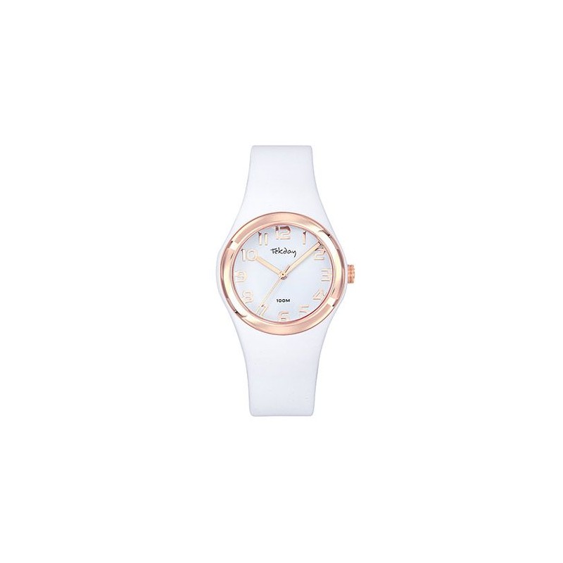 Tekday Montre Femme Silicone Blanc 654853