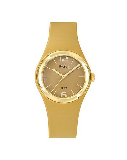 Tekday Montre Femme Silicone Gold 654856