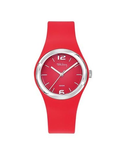 Tekday Montre Femme Silicone Rouge 654861