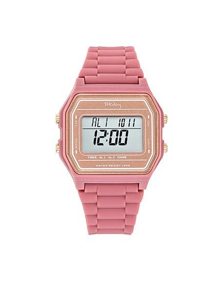 Tekday Montre Femme Silicone Rose 654872