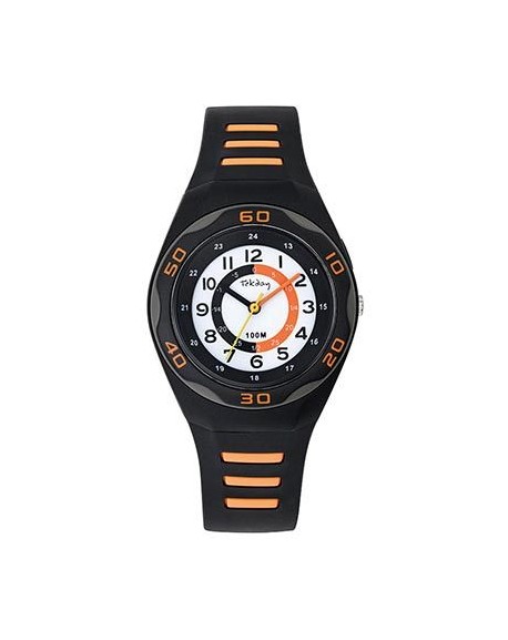 Tekday Montre Junior Silicone Noir Et Orange 654874