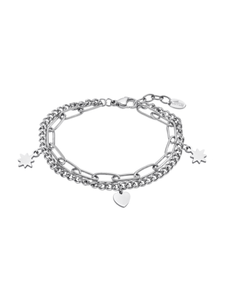 Lotus Style Bracelet Femme Double Chaine Acier Et Breloques - LS2313-2/1
