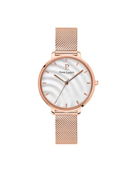 Pierre Lannier Betty Montre Femme Acier Doré Rose Milanais 065L708