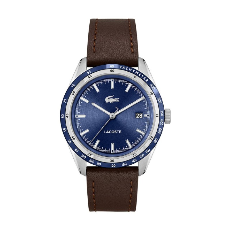Lacoste Everett Montre Homme Acier Cuir Marron 2011310