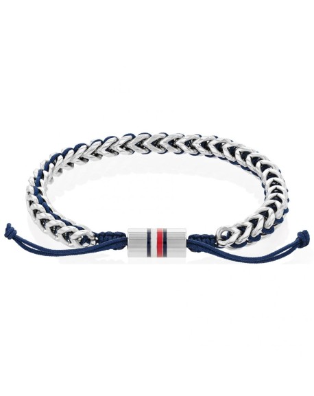 Tommy Hilfiger Bracelet Homme Acier Et Cordon Bleu 2790511