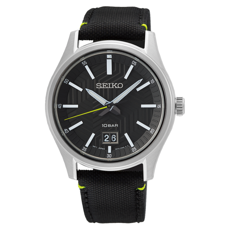 Seiko Montre Homme Acier Nylon Noir SUR517P1
