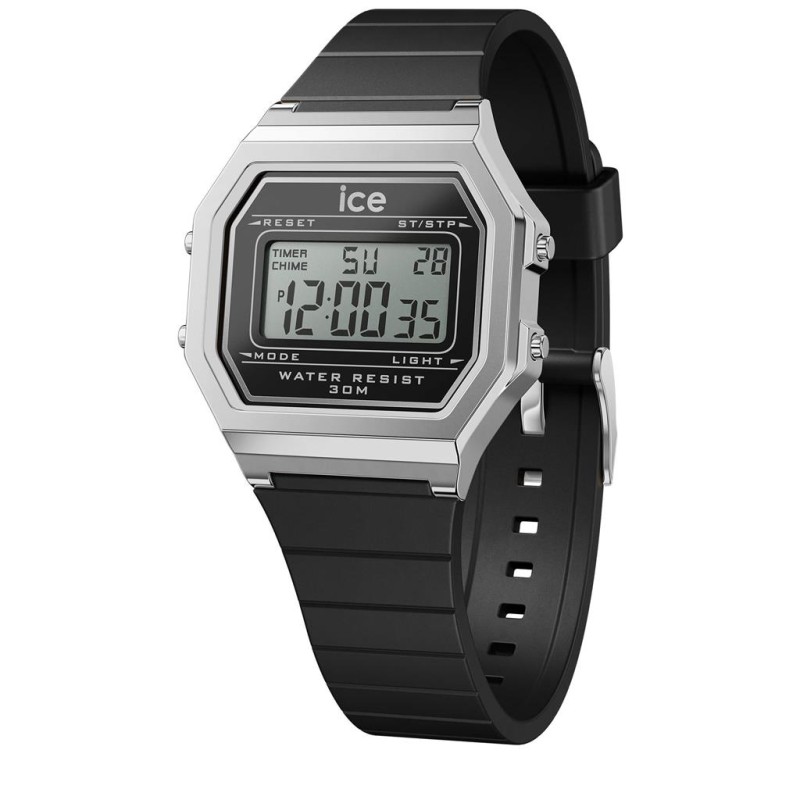 Ice Watch Digit Retro Black Silver Montre Femme Small 022063