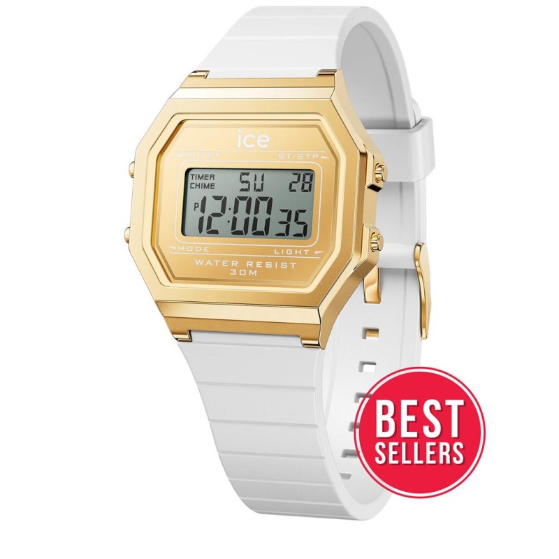 Ice Watch Digit Retro White Gold Montre Femme Small 022049 Ice Watch Digit Retro White Gold Montre Femme Small 022049
