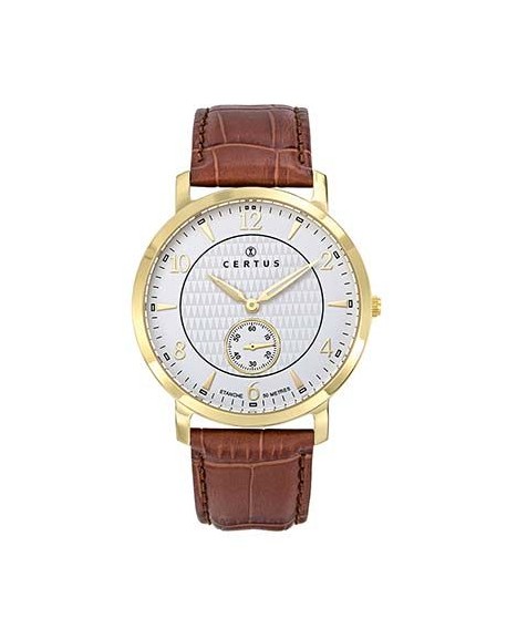 Certus Montre Homme Acier Doré Cuir Marron 612375