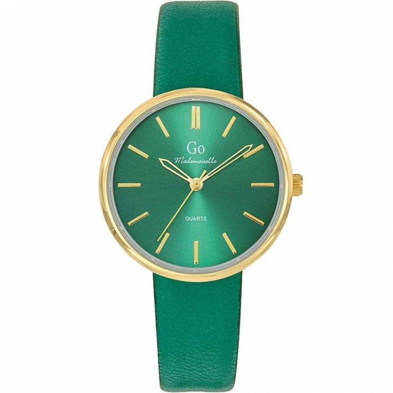 Go Girl Montre Femme Acier Doré Cuir Vert 699530 Go Girl Montre Femme Acier Doré Cuir Vert 699530
