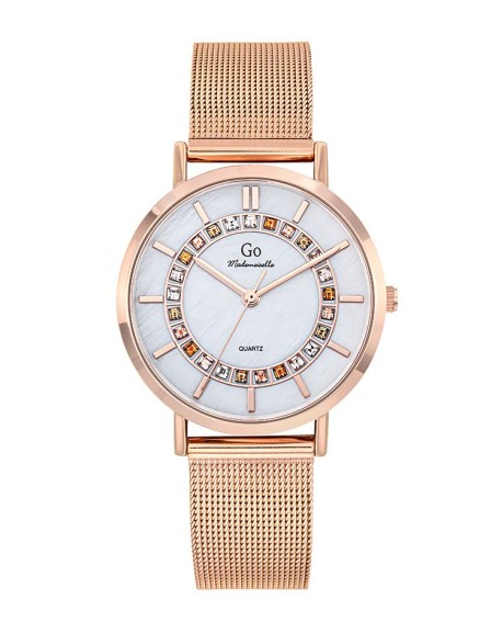 Go Girl Montre Femme Acier Doré Rose Milanais 695544