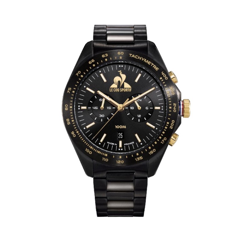 Le Coq Sportif Coq D'Or Montre Homme Chrono Acier Noir LC37641NT14B Le Coq Sportif Coq D'Or Montre Homme Chrono Acier Noir LC37641NT14B