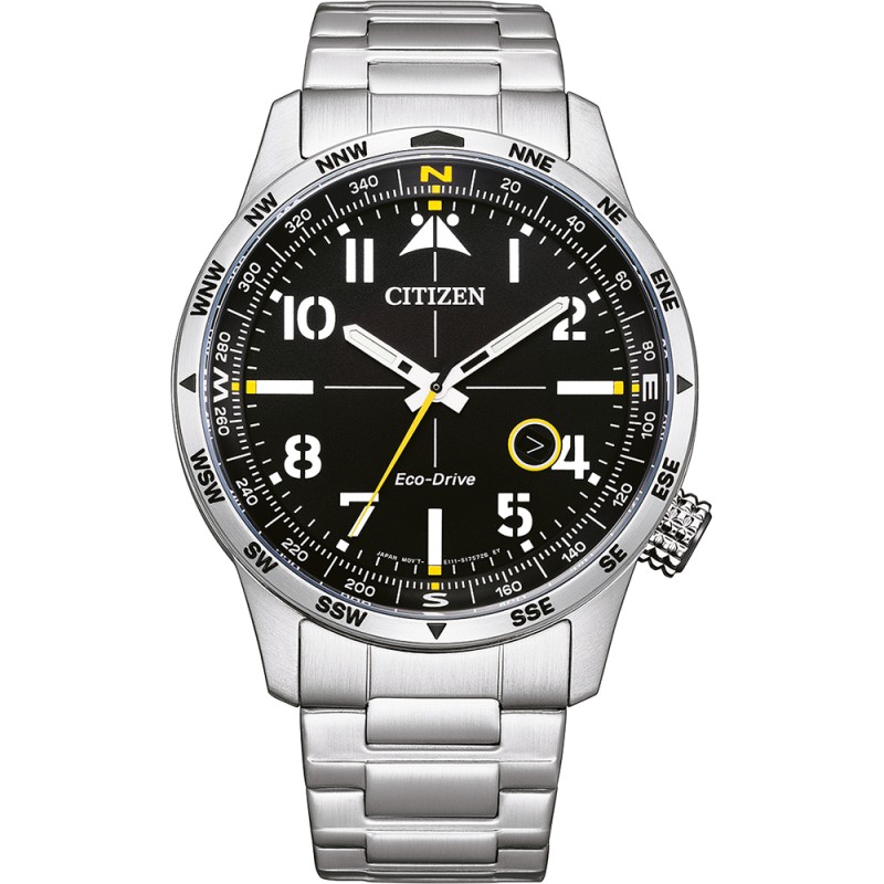 Citizen Eco Drive Pilote Montre Homme Acier BM7550-87E Citizen Eco Drive Pilote Montre Homme Acier BM7550-87E