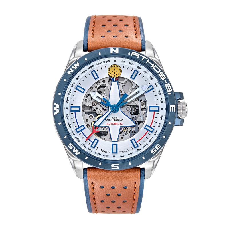 Patrouille de France Athos8 Montre Homme Automatique Cuir Marron 668130 Patrouille de France Athos8 Montre Homme Automatique Cuir Marron 668130