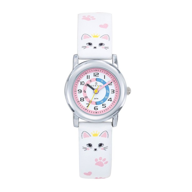 Certus Montre Enfant Cuir Synthétique Blanc 647677 Certus Montre Enfant Cuir Synthétique Blanc 647677